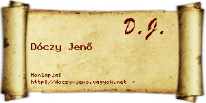 Dóczy Jenő névjegykártya