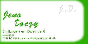 jeno doczy business card