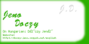 jeno doczy business card